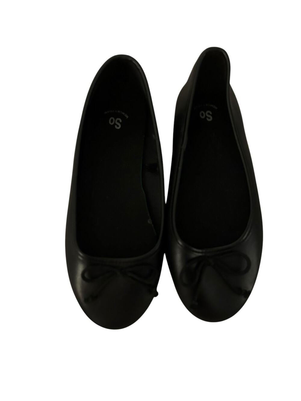 SO black flat shoes size 1